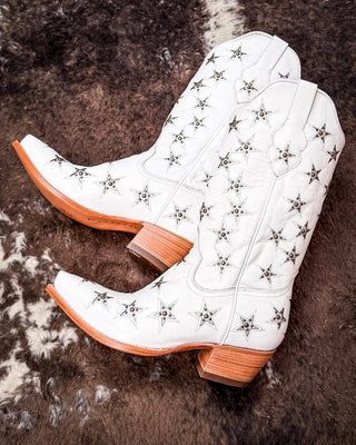 Marfa Black Star Leather Boots - Ice and Silver – Women's Shoes from Bronco Western Supply Co.