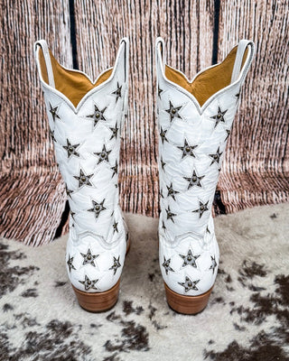 Marfa Black Star Leather Boots - Ice and Silver – Women's Shoes from Bronco Western Supply Co.