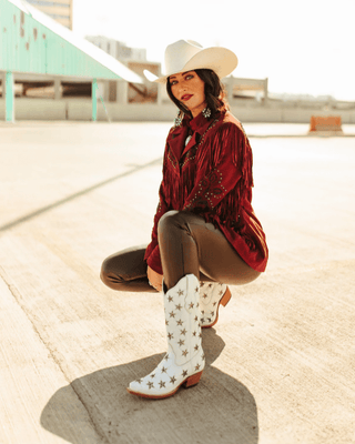 Marfa Black Star Leather Boots - Ice and Silver – Women's Shoes from Bronco Western Supply Co.