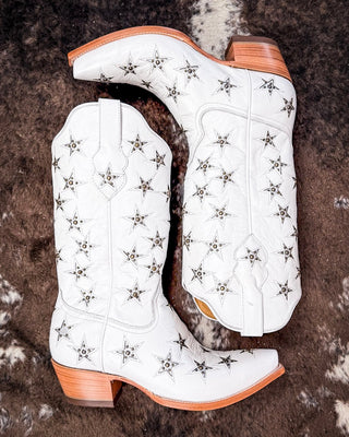 Marfa Black Star Leather Boots - Ice and Silver – Women's Shoes from Bronco Western Supply Co.