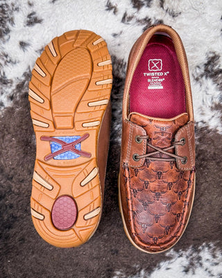 Marrow Twisted X Boat Shoe Driving Moc - Brown Multi and Rustic Brown - Women's Shoes - Twisted X - Bronco Western Supply Co.