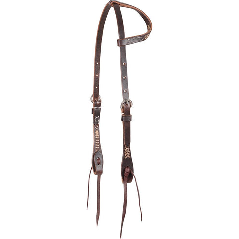 Martin Rawhide Laced Chocolate Single Ear Headstall - Headstalls & Accessories - Martin Saddlery - Bronco Western Supply Co.