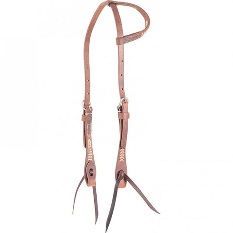 Martin Saddlery Natural Leather Slip Ear Headstall with Rawhide Lacing - Headstalls & Accessories - Martin Saddlery - Bronco Western Supply Co.