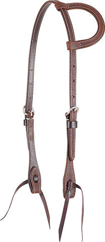 Martin Saddlery Slip Ear Headstall - Double Stitched Chestnut - Headstalls & Accessories - Martin Saddlery - Bronco Western Supply Co.