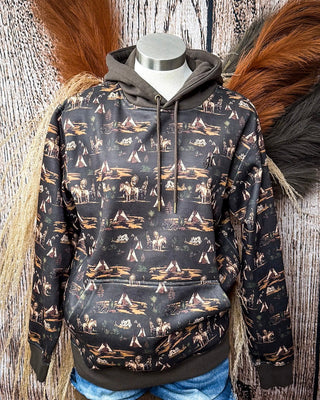 Men's Legendary Hooey Hoodie in Wren Brown with Comanche Pattern – Apparel from Bronco Western Supply Co.