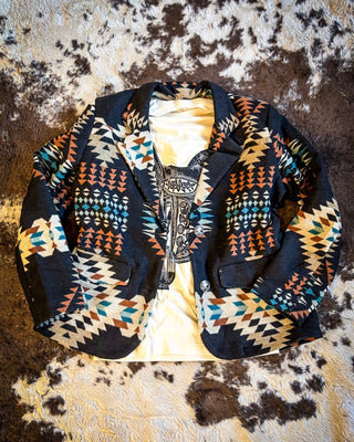 Mesa Mirage Southwestern Print Blazer – Apparel from Bronco Western Supply Co.