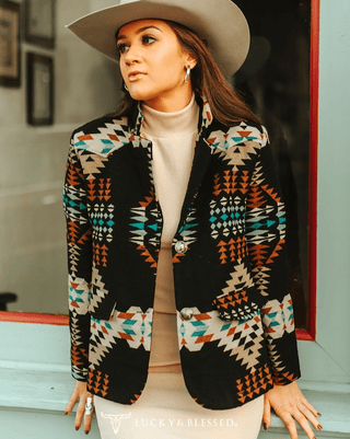 Mesa Mirage Southwestern Print Blazer – Apparel from Bronco Western Supply Co.