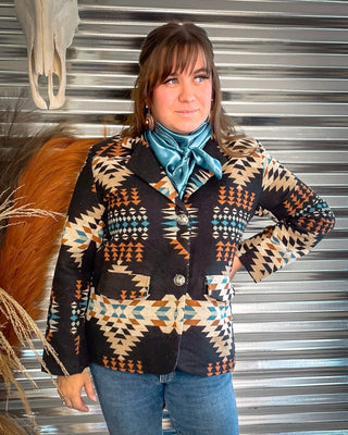 Mesa Mirage Southwestern Print Blazer - Apparel - Lucky & Blessed - Bronco Western Supply Co.