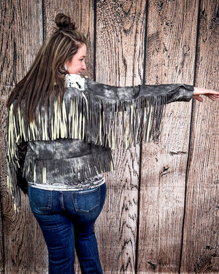 Midnight Rider Black Vintage Leather Fringe Jacket – Apparel from Bronco Western Supply Co.