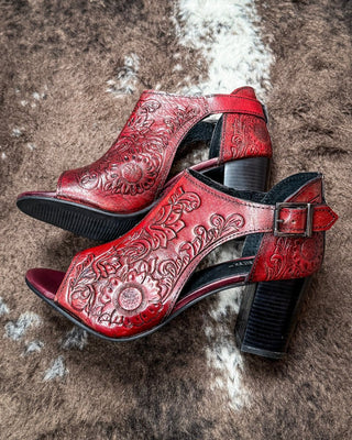 Mika Closed Back Mule Heel in Red by Roper – Women's Shoes from Bronco Western Supply Co.