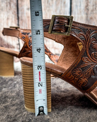 Mika II Tooled Heel in Tan and Black by Roper – Women's Shoes from Bronco Western Supply Co.