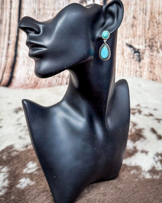 Molly Post Dangle Fashion Earrings - Turquoise – Jewelry from Bronco Western Supply Co.