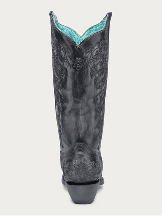 Moonflower Embroidered Snip Toe Boots in Black and Bone by Corral Boots – Women's Boots from Bronco Western Supply Co.