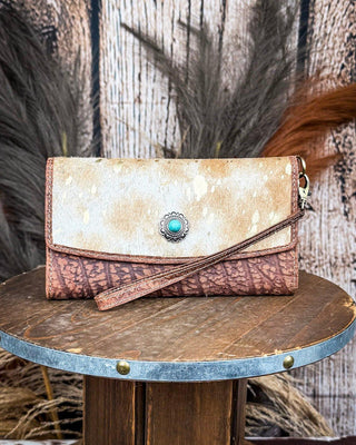 Myra Bag - Angelstone Wallet in Brown and White – Purses & Wallets from Bronco Western Supply Co.