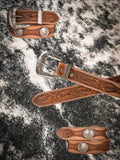 Myra Bag - Birch Hand - Tooled Leather Belt - Apparel - Myra Bag - Bronco Western Supply Co.