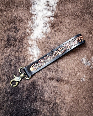 Myra Bag - Blacksmith Trail Tooled Leather Key Fob in Canyon Ember – Accessories from Bronco Western Supply Co.