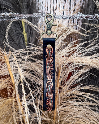 Myra Bag - Blacksmith Trail Tooled Leather Key Fob in Canyon Ember – Accessories from Bronco Western Supply Co.