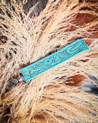 Myra Bag - Blooming Meadows Key Fob in Turquoise – Accessories from Bronco Western Supply Co.