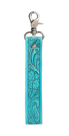 Myra Bag - Blooming Meadows Key Fob in Turquoise – Accessories from Bronco Western Supply Co.