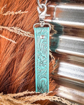 Myra Bag - Blooming Meadows Key Fob in Turquoise – Accessories from Bronco Western Supply Co.