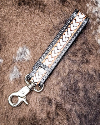 Myra Bag - Braided Buckle Hair On Key Fob in Dusty Bronze – Accessories from Bronco Western Supply Co.