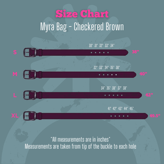 Myra Bag - Checkered Brown Hand - Tooled Leather Belt – Apparel from Bronco Western Supply Co.