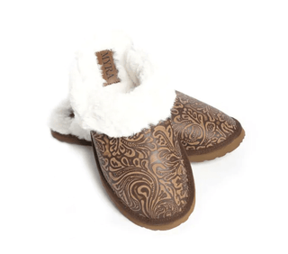 Myra Bag - Classic Lined Brown Leather Slippers – Women's Shoes from Bronco Western Supply Co.