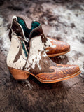 Myra Bag - Frisco Blossom Hand - Tooled Booties - Women's Shoes - Myra Bag - Bronco Western Supply Co.