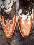 Myra Bag - Frisco Blossom Hand - Tooled Booties - Women's Shoes - Myra Bag - Bronco Western Supply Co.