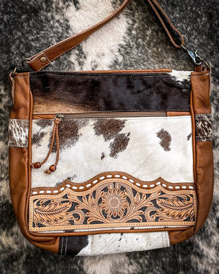 Myra Bag - Genetic Hand Tooled Hair on Hide Bag – Purses & Wallets from Bronco Western Supply Co.