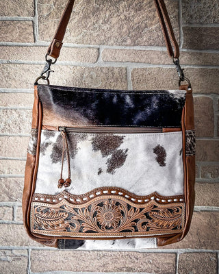 Myra Bag - Genetic Hand Tooled Hair on Hide Bag – Purses & Wallets from Bronco Western Supply Co.