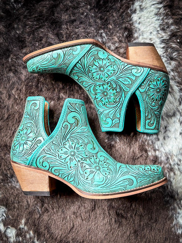 Myra Bag - High Mesa Booties in Turquoise - Women's Shoes - Myra Bag - Bronco Western Supply Co.