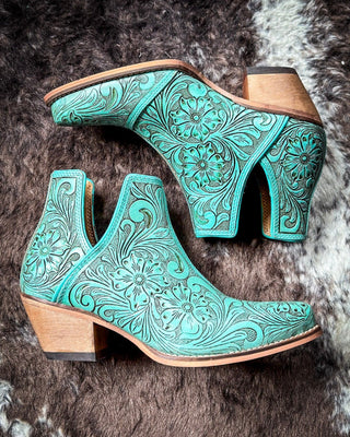 Myra Bag - High Mesa Booties in Turquoise – Women's Shoes from Bronco Western Supply Co.