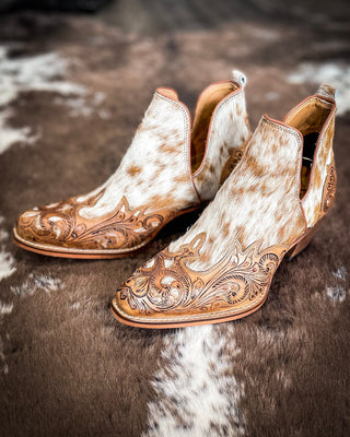 Myra Bag - Horse Jane Hand - Tooled & Hair On Bootie – Women's Shoes from Bronco Western Supply Co.