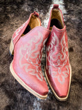 Myra Bag - Maisie Stitched Leather Booties in Red - Women's Shoes - Myra Bag - Bronco Western Supply Co.