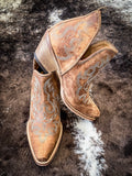 Myra Bag - Maisie Stitched Leather Booties in Rich Honey - Women's Shoes - Bronco Western Supply Co.