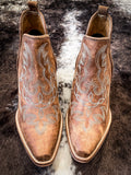 Myra Bag - Maisie Stitched Leather Booties in Rich Honey - Women's Shoes - Bronco Western Supply Co.