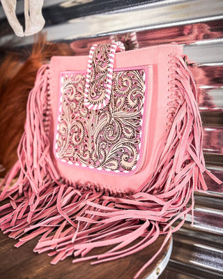 Myra Bag - Oro Valley Hand Tooled Bag in Pink – Purses & Wallets from Bronco Western Supply Co.