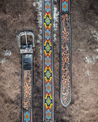 Myra Bag - Polychrome Hand Tooled Seed Bead Belt – Apparel from Bronco Western Supply Co.