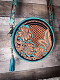 Myra Bag - Priceless Love Hand - Tooled Round Bag - Purses & Wallets - Bronco Western Supply Co.