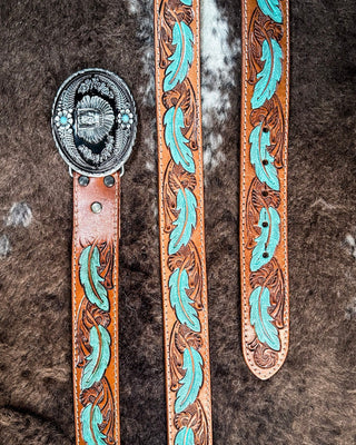 Myra Bag - Radianite Hand Tooled Belt – Accessories from Bronco Western Supply Co.