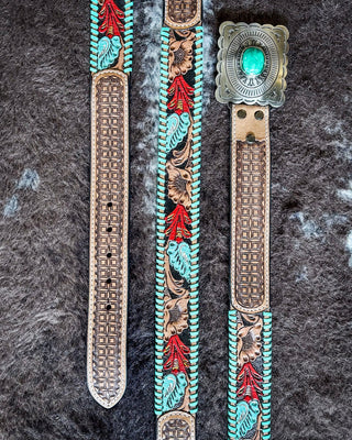 Myra Bag - Tropical Forest Hand - Tooled Concho Belt – Accessories from Bronco Western Supply Co.
