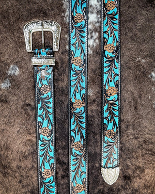 Myra Bag - Turquoise Hand Tooled Leather Belt – Apparel from Bronco Western Supply Co.