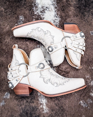 Myra Bag - Western Ember Booties in White – Women's Shoes from Bronco Western Supply Co.