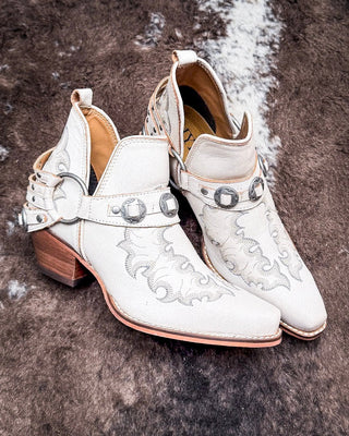 Myra Bag - Western Ember Booties in White – Women's Shoes from Bronco Western Supply Co.