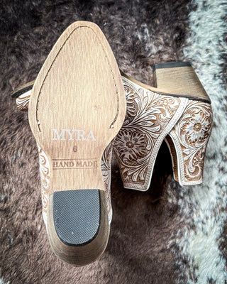 Myra Bag - Western Moxie Booties in White Chocolate – Women's Shoes from Bronco Western Supply Co.