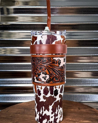 Myra Bag - Wide Wyoming Tumbler in Brown and White – Gift Items from Bronco Western Supply Co.
