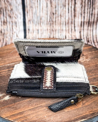 Myra Bag - Wildflowers of the Prairie – Tooled Leather Card Holder with Hair - On Hide – Purses & Wallets from Bronco Western Supply Co.