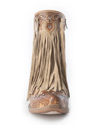 Decorative boot with intricate patterns on a white background