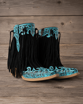 Nashville Nights Fringe Leather Boots in Twilight by Myra Bag – Women's Shoes from Bronco Western Supply Co.